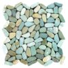 Mozaika z ciętych otoczaków GREEN PEBBLE Mozaika z ciętych otoczaków GREEN PEBBLE – widok plastra płaskiej mozaiki