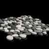 Mozaika z otoczaków Yin Yang Mozaika z otoczaków Yin Yang – widok plastra z nieregularnymi krawędziami