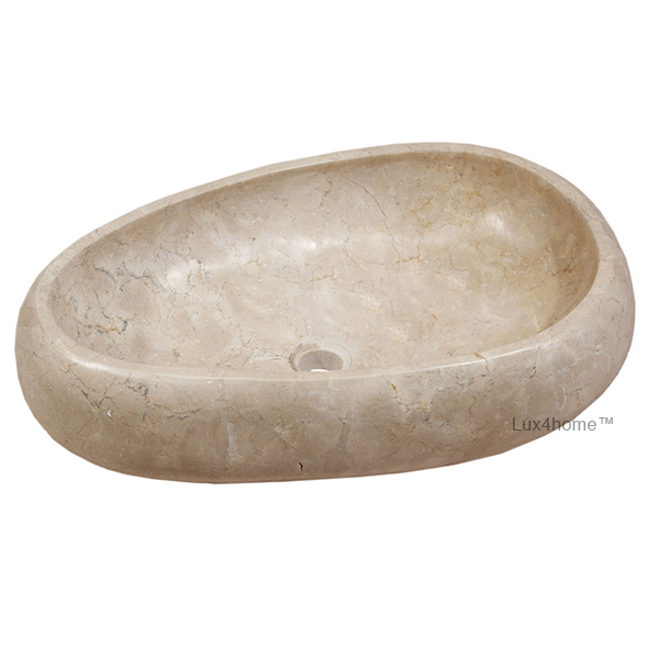 Umywalka marmurowa EGGS SINK Umywalka marmurowa EGGS SINK – ujęcie ukośne