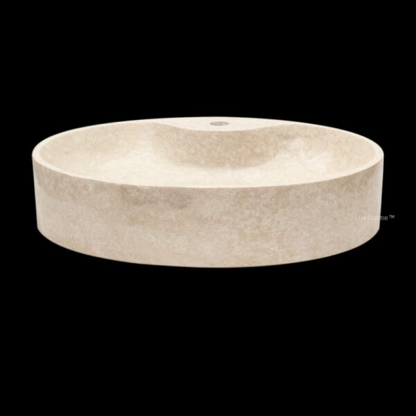Umywalka marmurowa TRIA Cream Umywalka marmurowa TRIA Cream – widok z boku