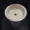 Umywalka wolnostojąca PEDESTAL HAMMERED Cream Umywalka wolnostojąca PEDESTAL HAMMERED Cream – widok misy i odpływu z góry