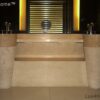 Umywalka wolnostojąca PEDESTAL HAMMERED Cream Umywalka wolnostojąca PEDESTAL HAMMERED Cream – dwie umywalki pod szerokim lustrem