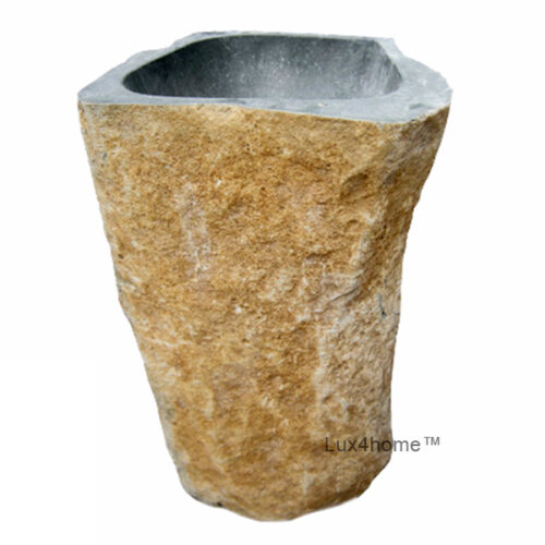 Umywalka z kamienia rzecznego SOLID PEDESTAL